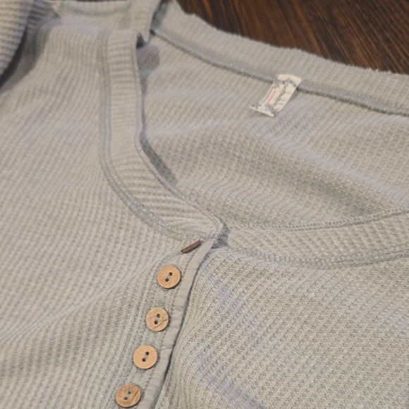 Free People Intimately Gray Ribbed Button-Up Bodysuit - Picture 2 of 4